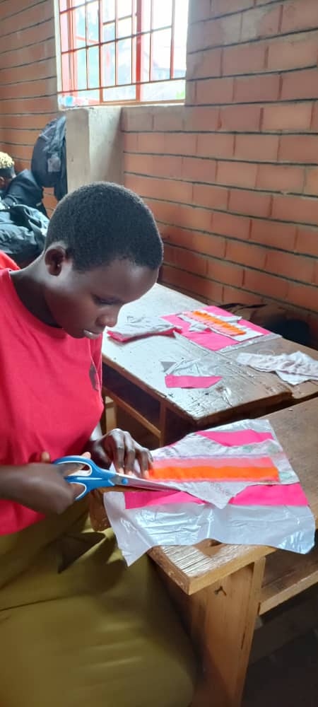 Skills workshop — cutting practice — Habibi Foundation Uganda